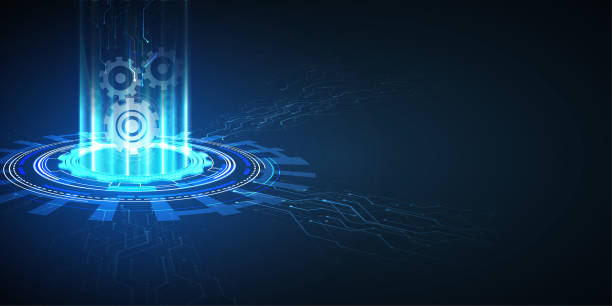 Abstract machine background with technology circuit board texture